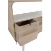 Console 3 Tiroirs Retro Bois Naturel/Blanc 105X35X100Cm