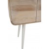 Console 3 Tiroirs Retro Bois Naturel/Blanc 105X35X100Cm