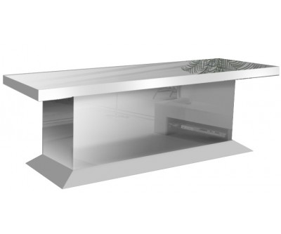 Table de salle à manger en verre blanc ultra design OCEAN