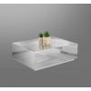 Table de salle à manger en verre blanc ultra design OCEAN