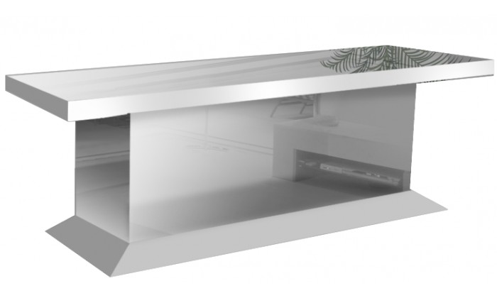 Table de salle à manger en miroir silver ultra design OCEAN