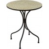 Table Eclat Mosaique Metal/Verre Noir/Jaune Pale