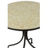 Table Eclat Mosaique Metal/Verre Noir/Jaune Pale