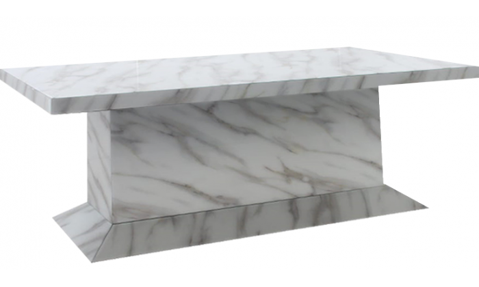 Table de salle à manger en verre marbre blanc gris ultra design ELODIE