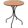 Table Eclat Mosaique Metal/Verre Noir/Orange