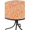 Table Eclat Mosaique Metal/Verre Noir/Orange