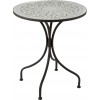 Table Eclat Mosaique Metal/Verre Noir/Orange