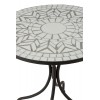 Table Eclat Mosaique Metal/Verre Noir/Orange