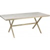 Table A Manger Dyca Bois De Manguier/Metal Blanc/Or