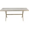 Table A Manger Dyca Bois De Manguier/Metal Blanc/Or