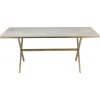 Table A Manger Dyca Bois De Manguier/Metal Blanc/Or