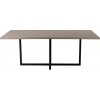 Table A Manger Rectangulaire Pied Central Mdf/Metal Naturel/Noir