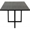 Table A Manger Rectangulaire Pied Central Mdf/Metal Noir