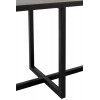 Table A Manger Rectangulaire Pied Central Mdf/Metal Noir