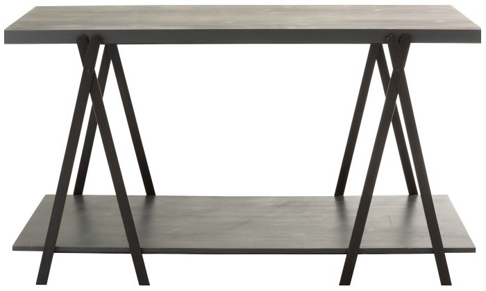 Table De Presentation Bois/Metal Gris