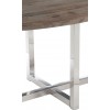 Table A Manger Ovale Bois/Inox Marron 200X100X76Cm