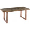 Table A Manger Moderne Metal/Bois/Verre Cuivre/Naturel