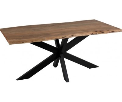 Table De Salon Plateau Irregulier Metal/Bois Noir/Naturel