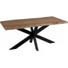 Table De Salon Plateau Irregulier Metal/Bois Noir/Naturel