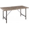 Table A Manger Rectangulaire Bois/Metal Gris 180X90X75Cm