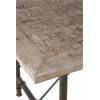 Table A Manger Rectangulaire Bois/Metal Gris 180X90X75Cm