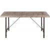 Table A Manger Rectangulaire Bois/Metal Gris 180X90X75Cm