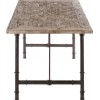 Table A Manger Rectangulaire Bois/Metal Gris 180X90X75Cm