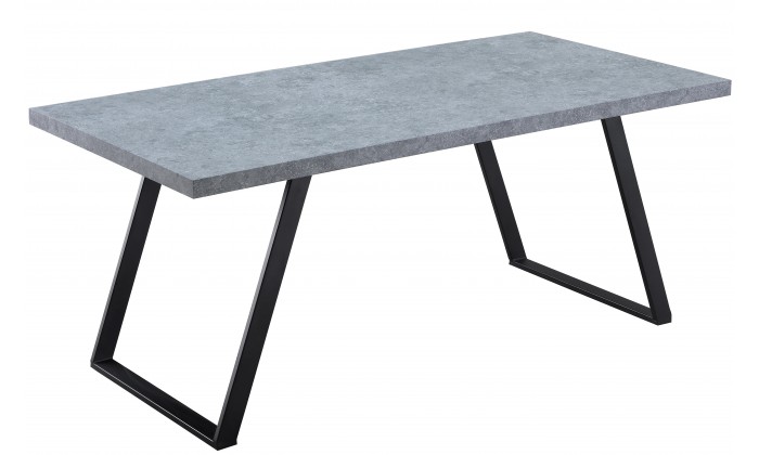 Table à manger caractéristique robuste et chic chêne Beton/noir ELIDORE