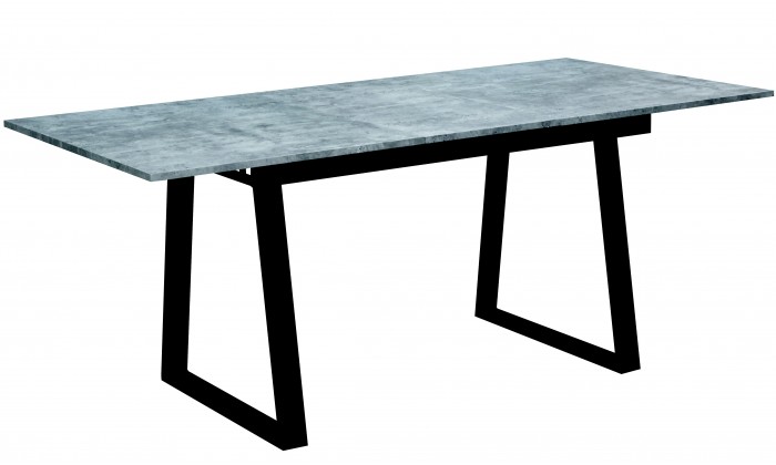 Table à manger extensible caractéristique robuste et chic  Béton/noir VENEDIC