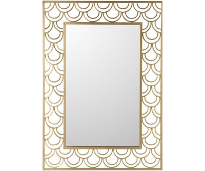 Miroir Arcs De Cercle Rectangulaire Metal/Verre Or