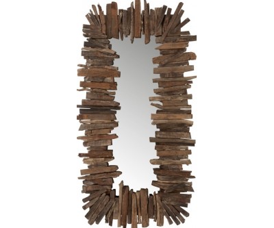 Miroir Rectangulaire Morceaux Bois Recycle Marron Small