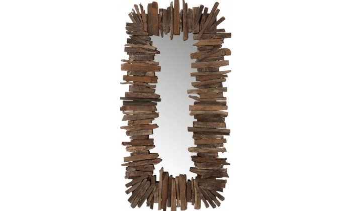 Miroir Rectangulaire Morceaux Bois Recycle Marron Small