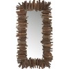 Miroir Rectangulaire Morceaux Bois Recycle Marron Large