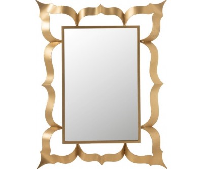 Miroir Baroque Rectangulaire Metal/Verre Or