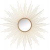 Miroir Barres Irregulieres Rond Metal/Verre Mat Or