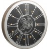 Horloge Ronde + Led Mecanisme Miroir Argent/Champagne