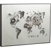 Horloge Mappemonde Miroir Argent