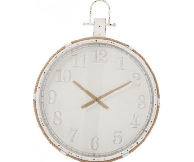 Horloge Ronde Metal Blanc Small