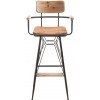 Tabouret De Bar Bistro Metal/Bois Naturel/Noire