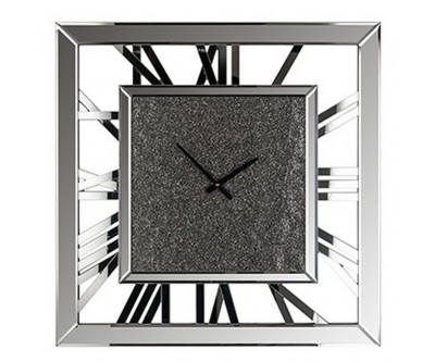 Horloge Mural Acier inoxydable / Aluminium / Miroir Calvin