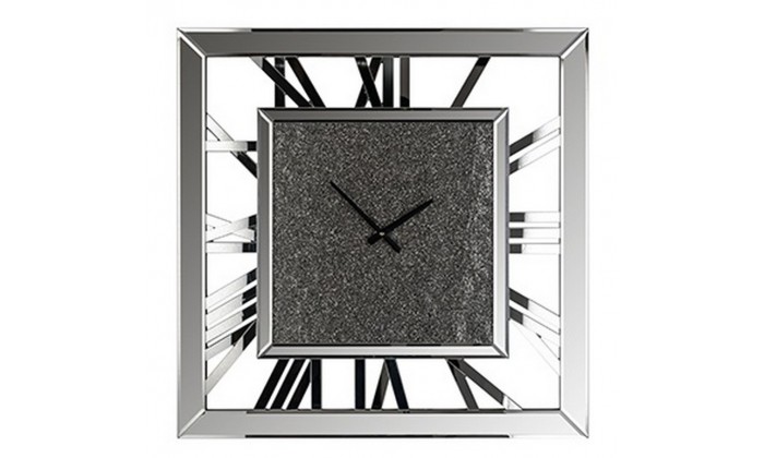 Horloge Mural Acier inoxydable / Aluminium / Miroir Calvin