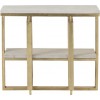 Console Dyca 2 Planches Bois De Manguier/Metal Blanc/Or