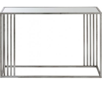 Console Rectangulaire Metal/Verre Argent