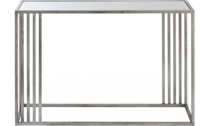 Console Rectangulaire Metal/Verre Argent