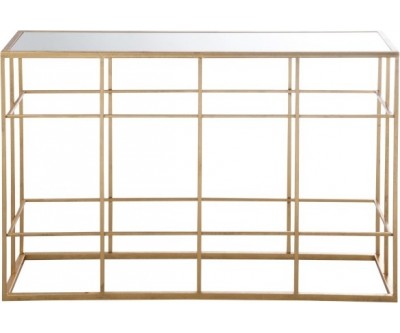 Console Barre Metal/Verre Or