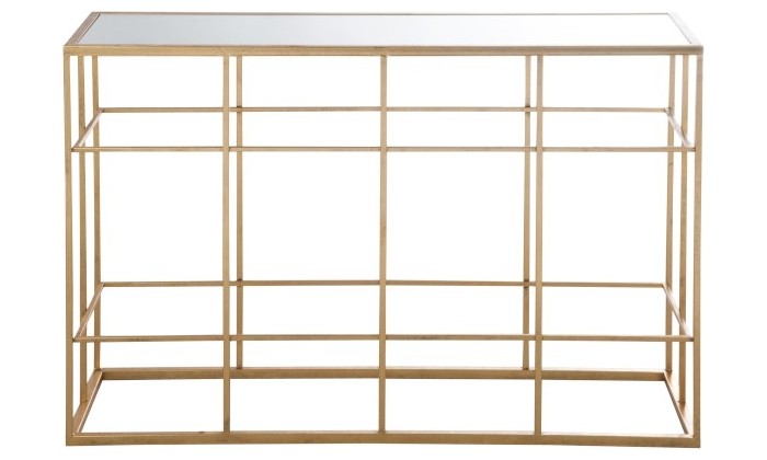 Console Barre Metal/Verre Or