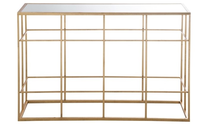 Console Barre Metal/Verre Or