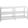 Console Rectangulaire 2 Planches Croix Bois/Verre Blanc