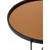 Table De Salon Miroir Rond Mdf/Metal Noir/Rose Glossy Large