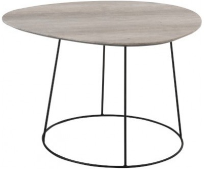 Table De Salon Ovale Mdf/Metal Naturel/Noir Small